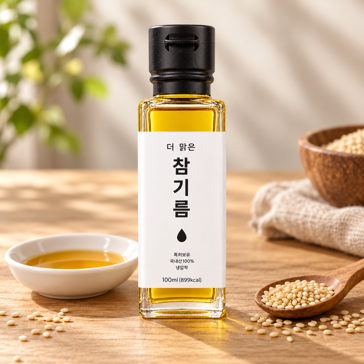 LAB51 Pure Sesame Oil styled with its ingredients
