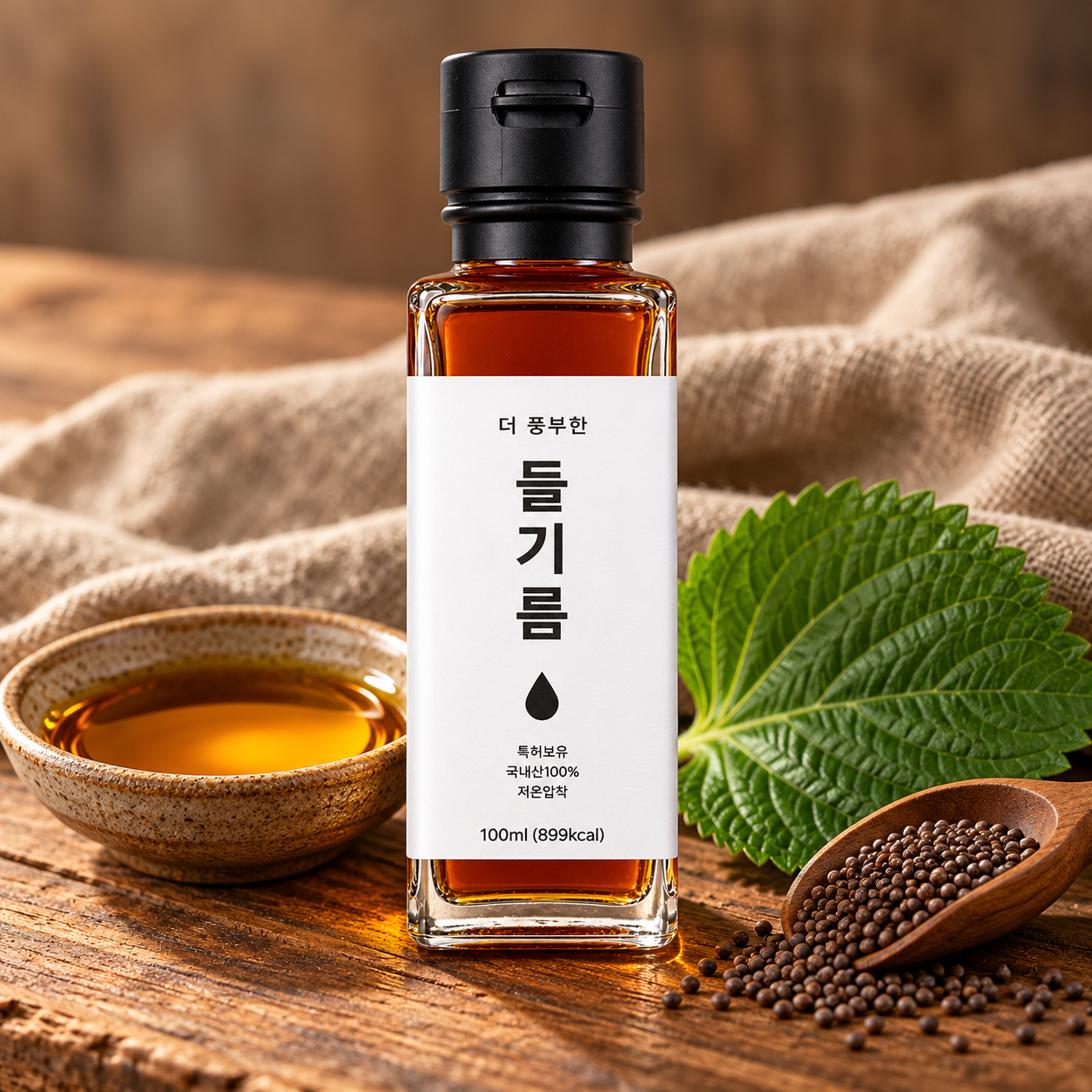 LAB51 Rich Perilla Oil styled with its ingredients